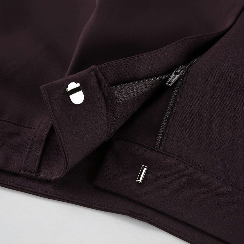 Zara Winter Retro Suit Brown Deep Collar Long Sleeve Fitted Jacket Pants 2-Piece - Picture 8 of 8